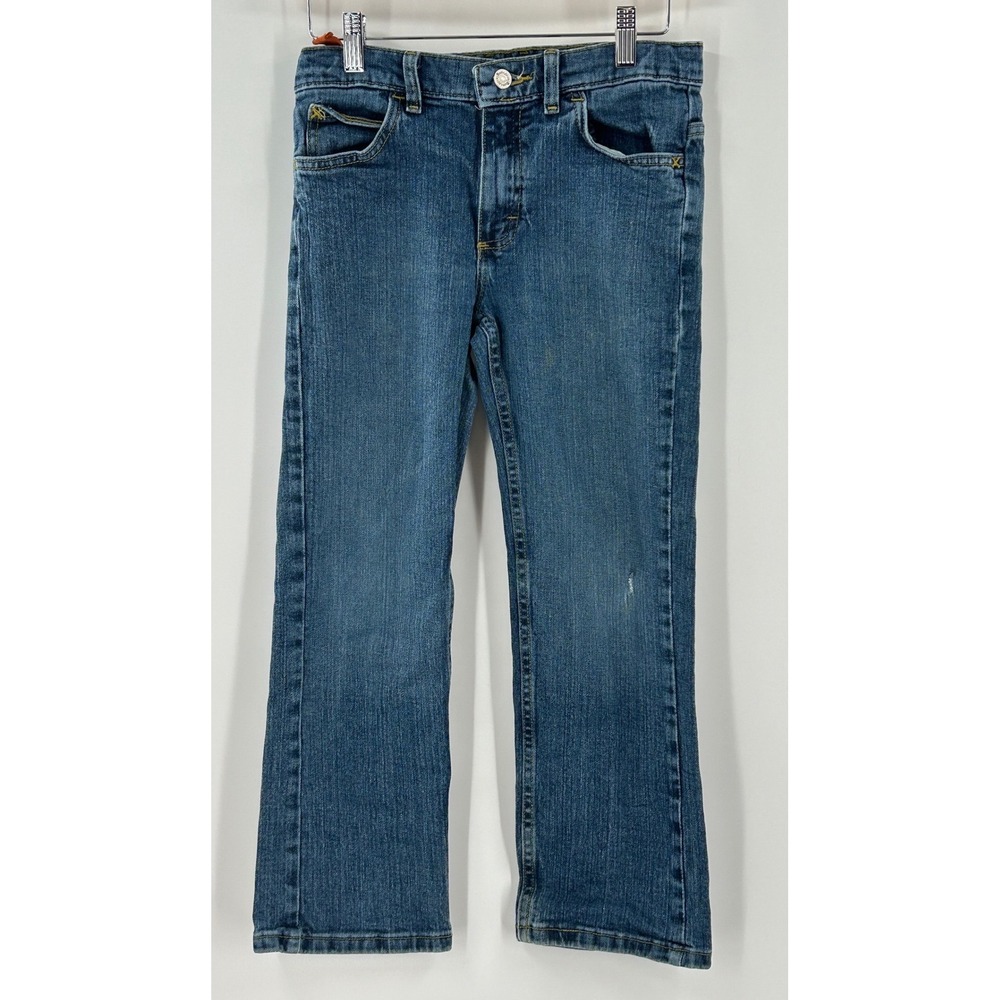 Wrangler Boys Straight Leg Jeans Medium Wash Husky Size 10 Bootcut